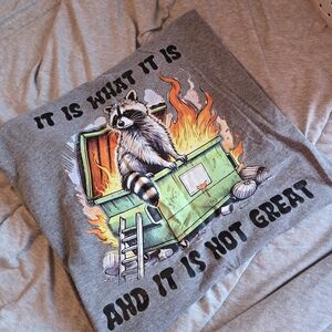 NurseGraphic Tee with Raccoon and Dumpster Fire